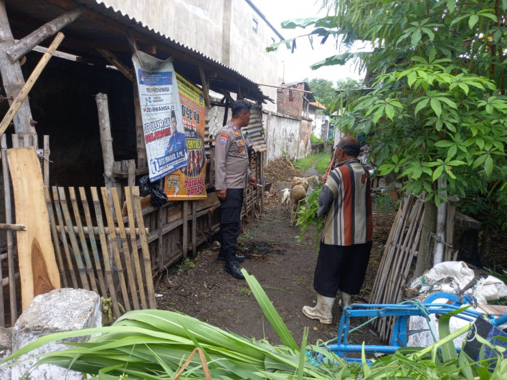 Polsek Krembung Dukung Ketahanan Pangan Melalui Pendampingan Peternak Kambing di Desa Rejeni